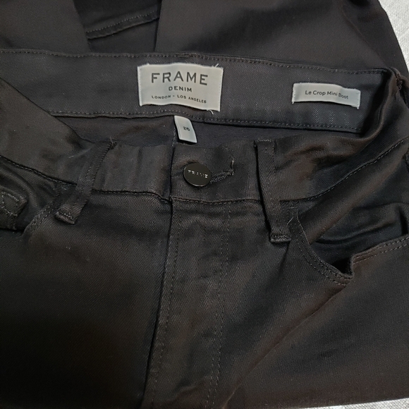 Frame Le Crop Mini Boot Jeans color Herring 'BLACK", Size 26 - Picture 13 of 17